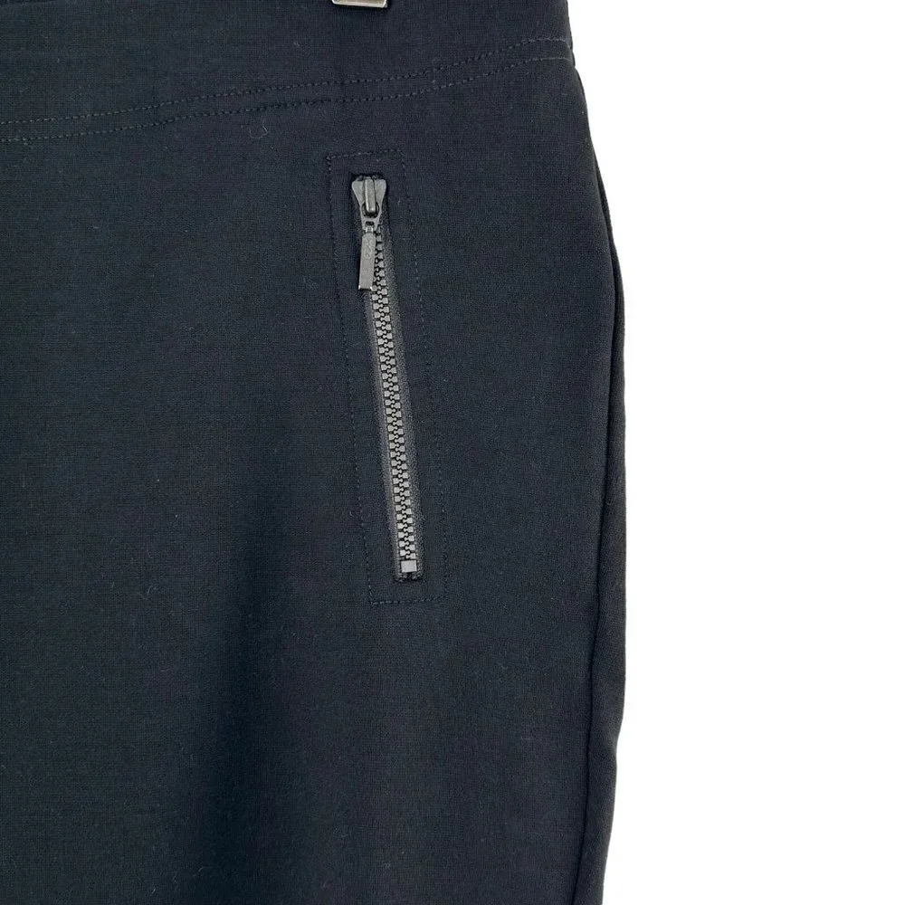 Eileen Fisher Black Rayon Ponte Knit Slim Pants Size Small